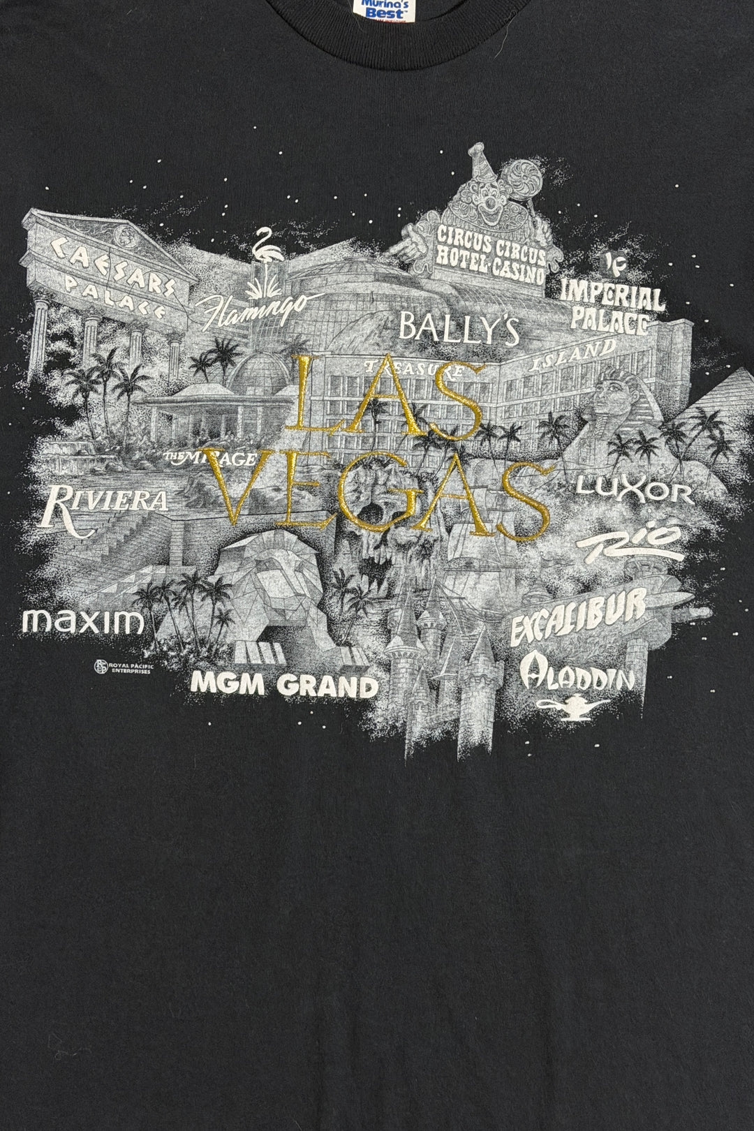 1990’S LAS VEGAS STRIP MADE IN USA BLACK SINGLE STITCH S/S T-SHIRT MEDIUM