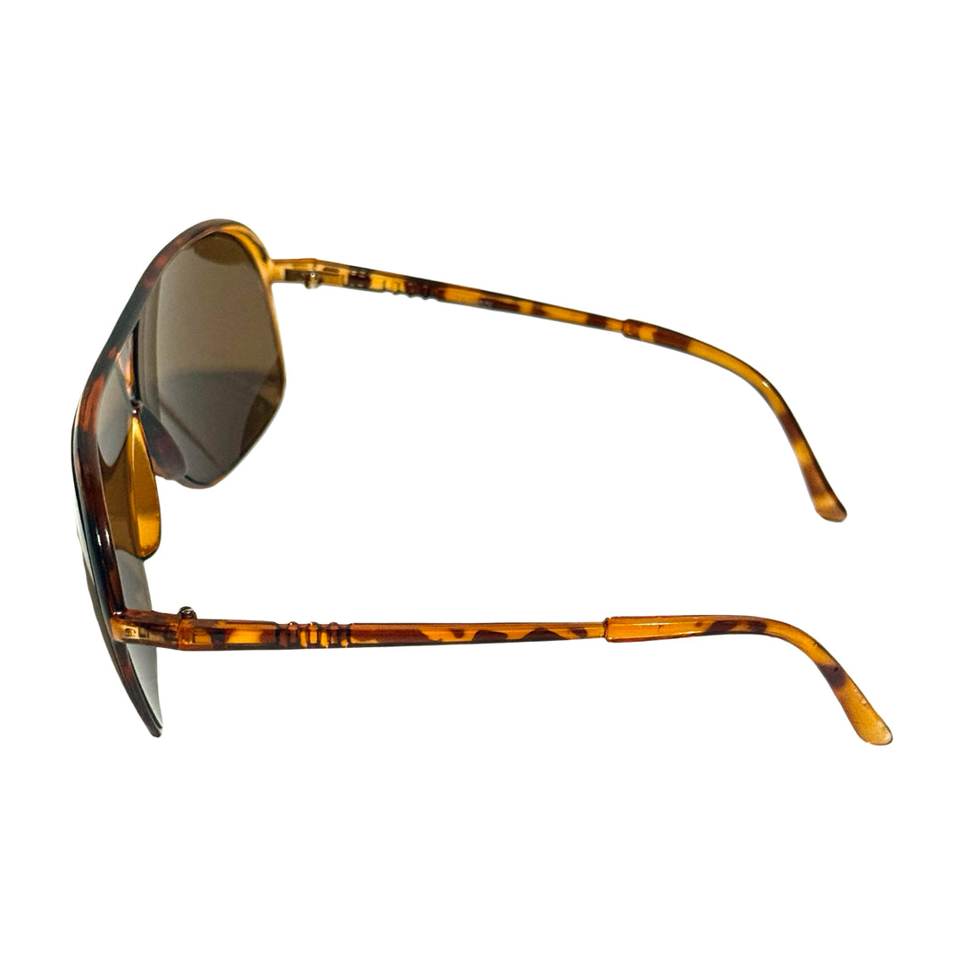 1970’S DEADSTOCK TORTOISE FRAME HAVANA LENSE AVIATOR SUNGLASSES