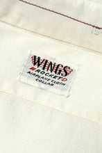 Cargar imagen en el visor de la galería, 1950’S WINGS ROCKET AIRPLANE CLOTH MADE IN USA COTTON L/S B.D. SHIRT MEDIUM
