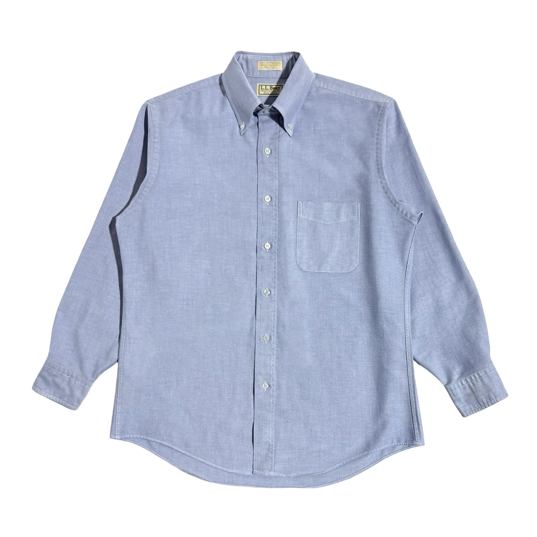 1980’S LL BEAN MADE IN USA BLUE OXFORD CLOTH B.D. L/S SHIRT LARGE