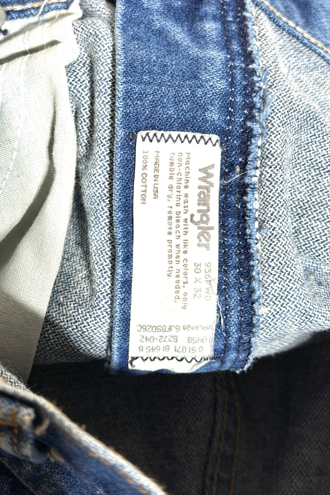 1970’S WRANGLER 936 MADE IN USA FADED DARK WASH WESTERN BOOTCUT DENIM JEANS 30 X 32