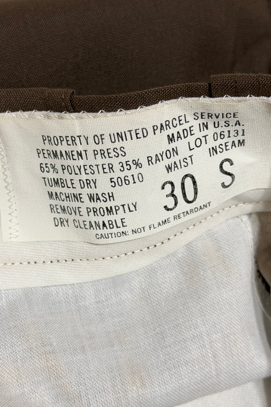 1970’S DEADSTOCK RIVERSIDE MASTERBILT BROWN TWILL WORKWEAR CHINO PANTS 30 X 30