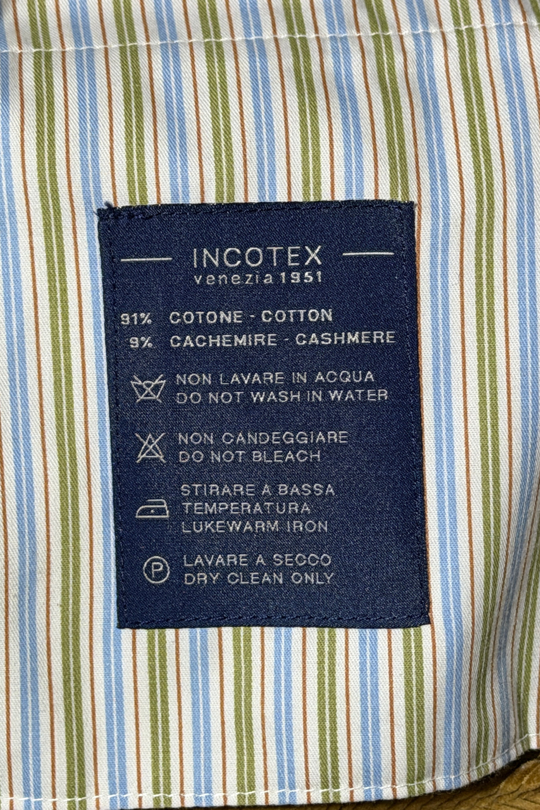 2000’S INCOTEX VENEZIA CASHEMERE CORDUROY HIGH WAISTED FLAT FRONT TROUSER PANTS 34 X 32