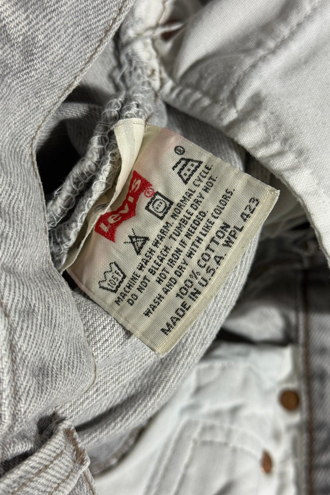 1990’S LEVI’S 501 MADE IN USA FADE BLACK GRAY STRAIGHT LEG DENIM JEANS 30 X 30