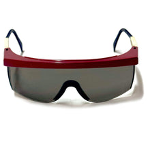 Load image into Gallery viewer, 1980’S US OPTICS MADE IN USA WRAP AROUND RED WHITE BLUE AVIATOR SUNGLASSES
