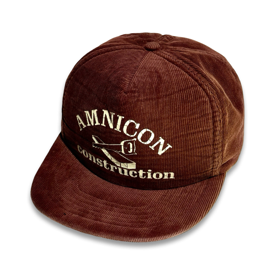 1970’S CONSTRUCTION FADED BROWN CORDUROY TRUCKER HAT