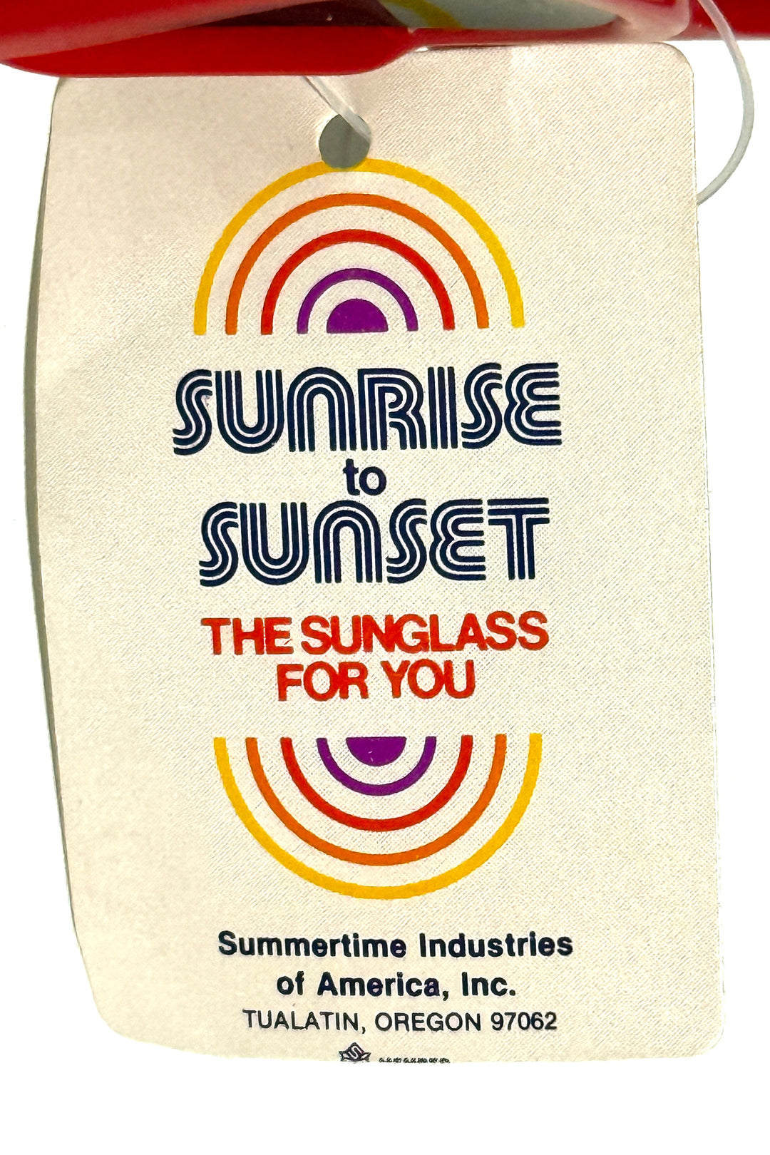 1980’S DEADSTOCK SUNRISE TO SUNSET MADE IN USA OVERSIZED RED FRAME SMOKE GRADIENT LENSE SUNGLASSES