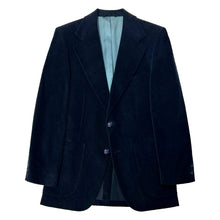 Load image into Gallery viewer, 1970’S NINO CERRUTI UNION MADE IN USA NAVY VELOUR SUIT JACKET 38R
