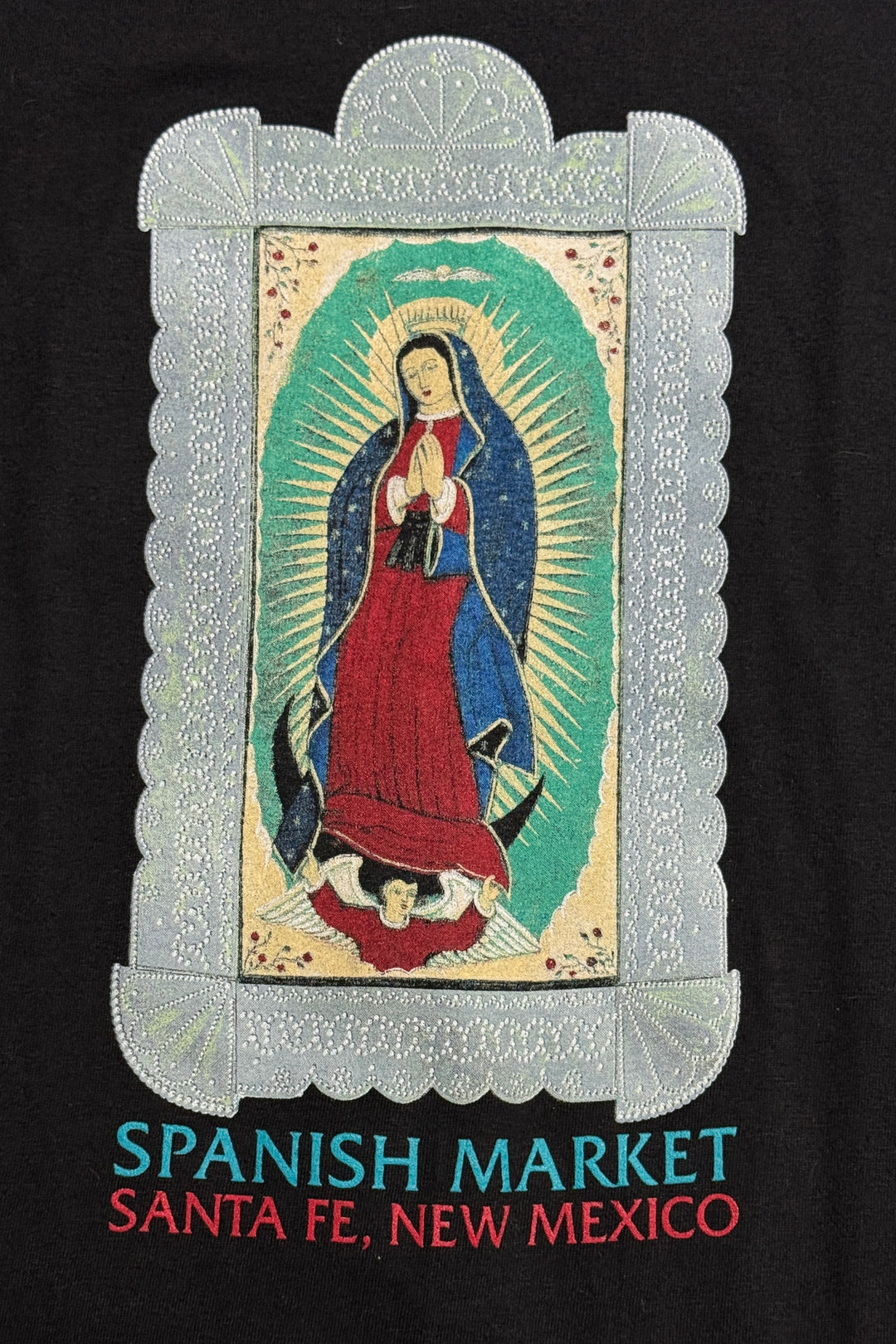 1990’S DEADSTOCK SPANISH MARKET TIN FRAME GUADALUPE MADE IN USA S/S T-SHIRT LARGE