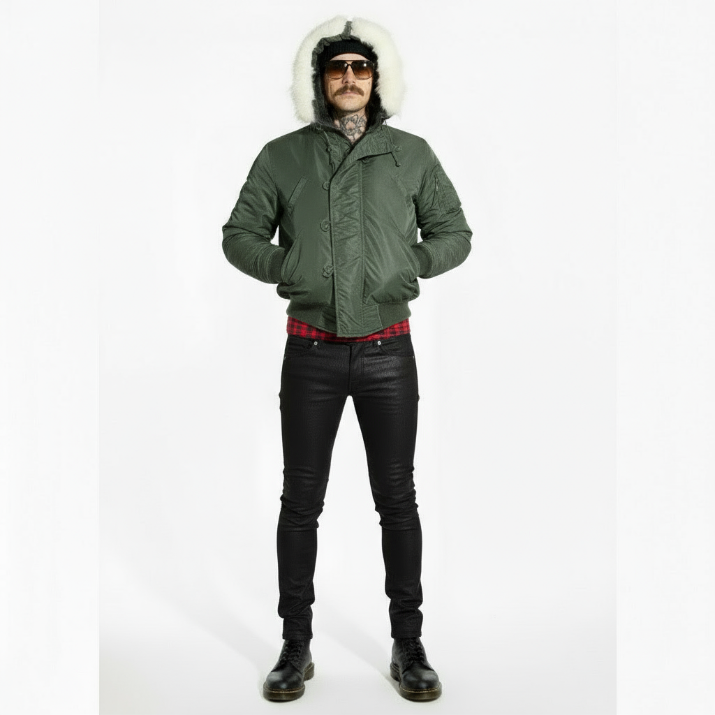 1980’S ALPHA INDUSTRIES MADE IN USA  AIR FORCE N-2B CROPPED PILOTS JACKET MEDIUM