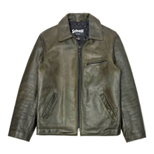 Load image into Gallery viewer, 2000’S SCHOTT NYC MADE IN USA CROPPED WAXY 555 COWHIDE HEAVYWEIGHT QUILTED LINER LEATHER JACKET MEDIUM
