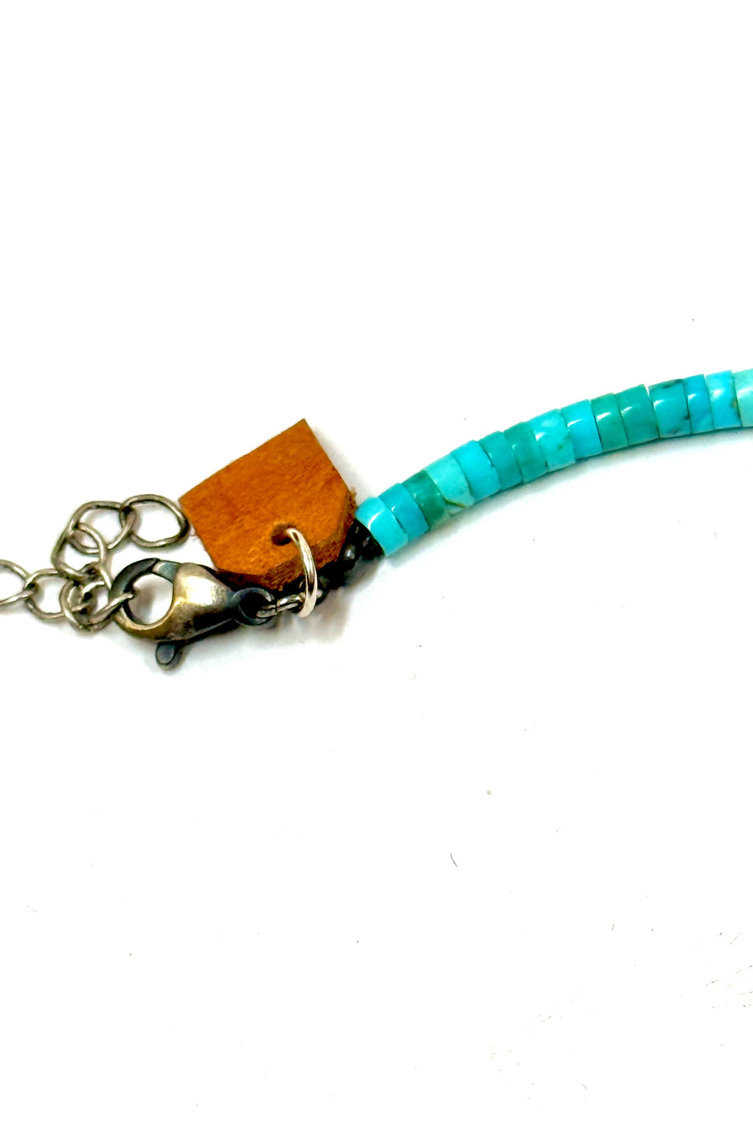 1990’S 19.5 INCH HEISHI BEADED TURQUOISE STERLING SILVER NECKLACE