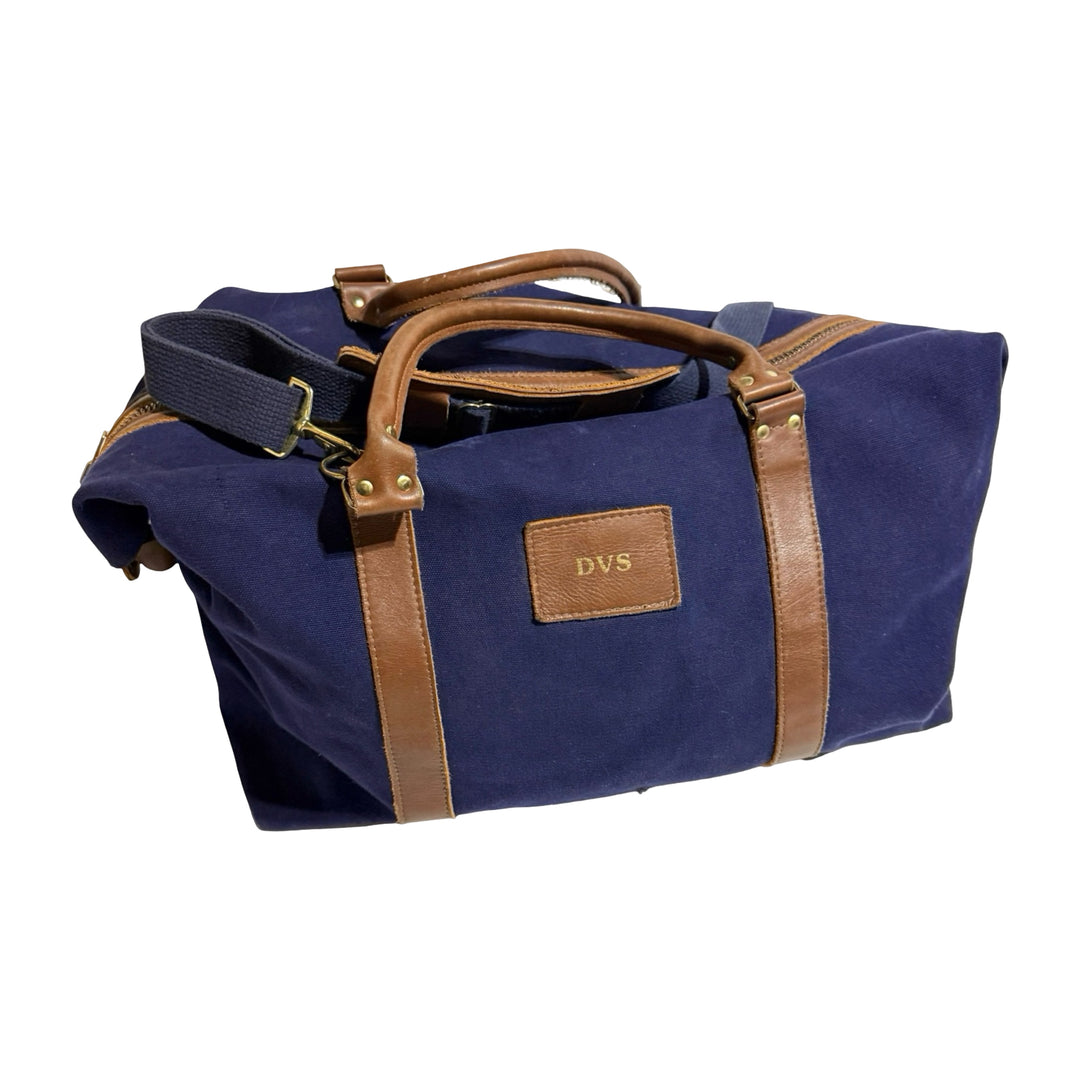 1990’S LEATHER & HEAVY CANVAS MADE IN USA WEEKENDER DUFFLE BAG