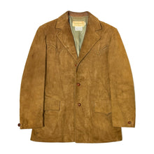 Load image into Gallery viewer, 1950’S CALIFORNIAN MADE IN USA THRASHED WESTERN LAMB SUEDE LEATHER BLAZER JACKET SMALL
