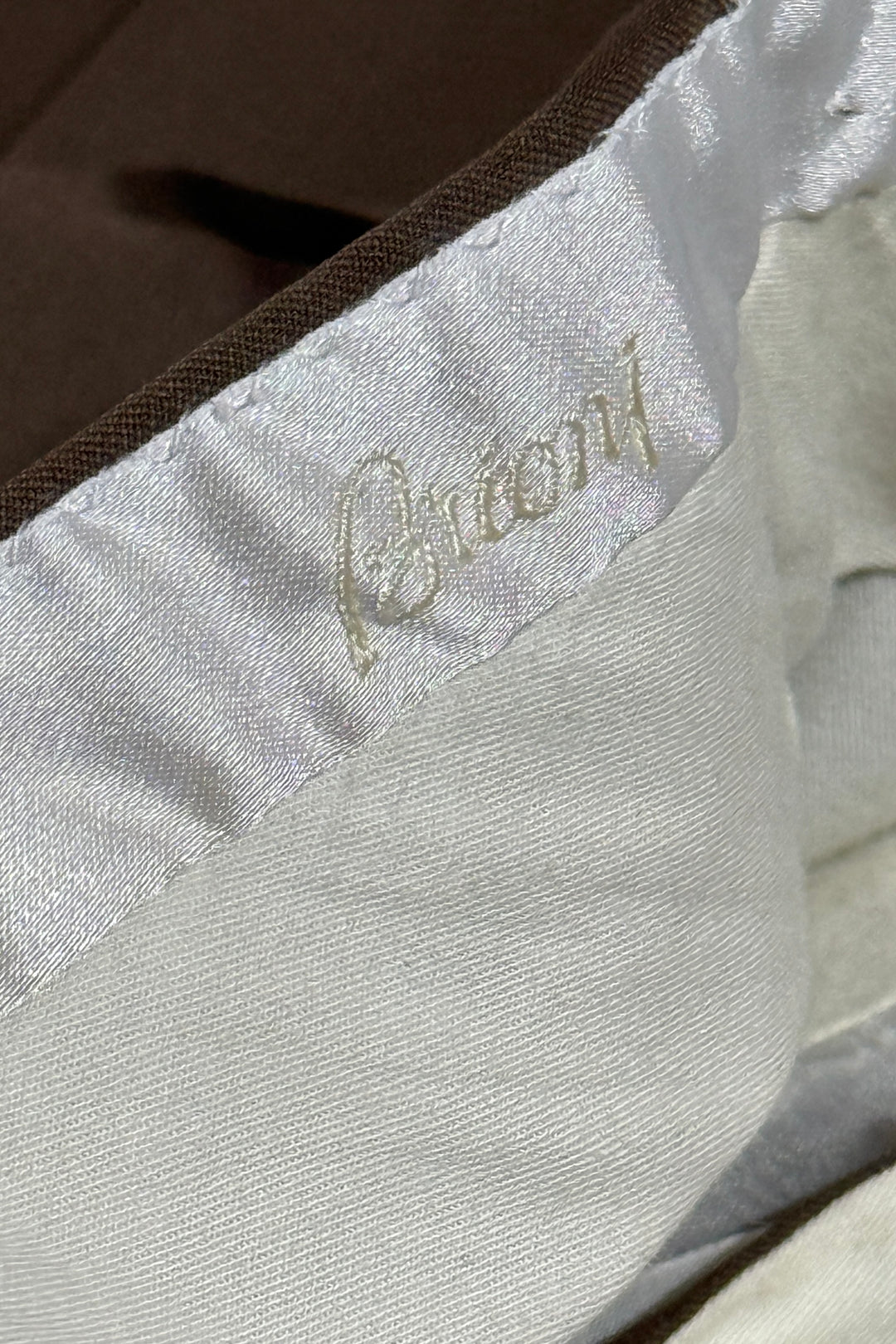 2000’S BRIONI MADE IN ITALY SUPER 120’S BROWN WOOL HIGH WAISTED PLEATED TROUSER PANTS 32 X 28