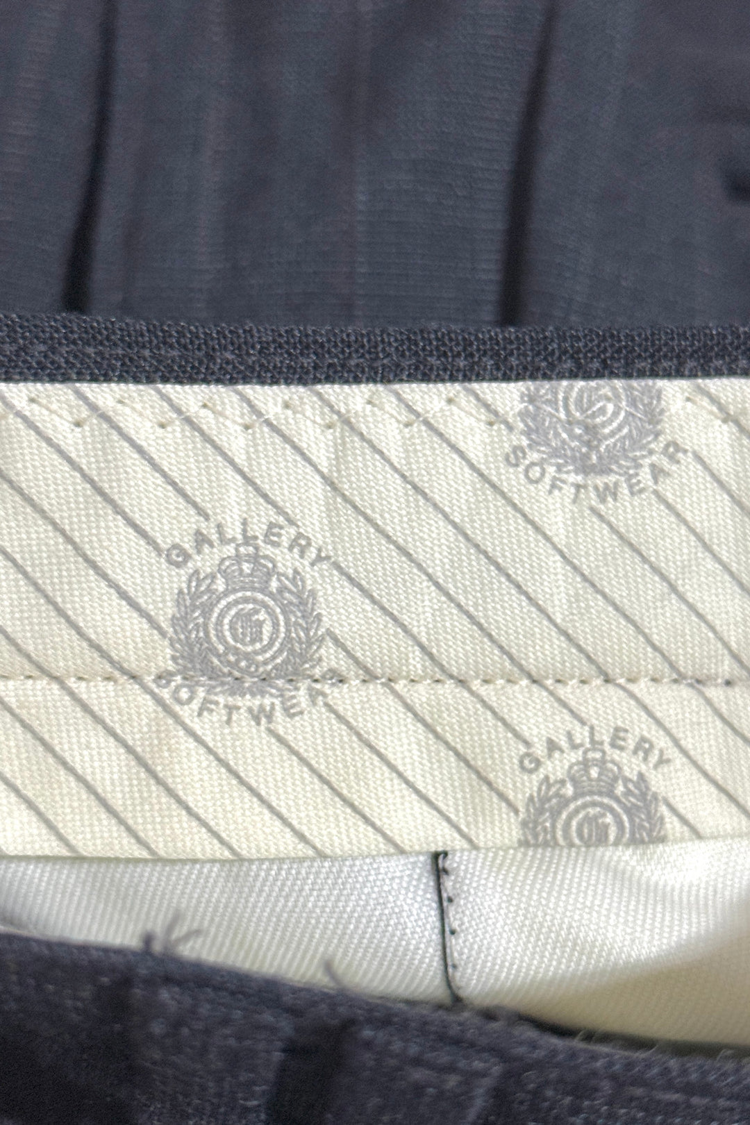 1980’S GALLERY SOFTWEAR MADE IN USA GRAY PINSTRIPE HIGH WAISTED PLEATED TROUSER PANTS 28 X 32