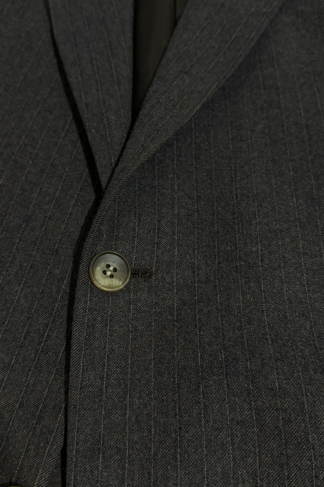 1970’S YVES SAINT LAURENT MADE IN FRANCE BROWN STRIPED WOOL 2 PIECE SUIT JACKET &amp; VEST 40R