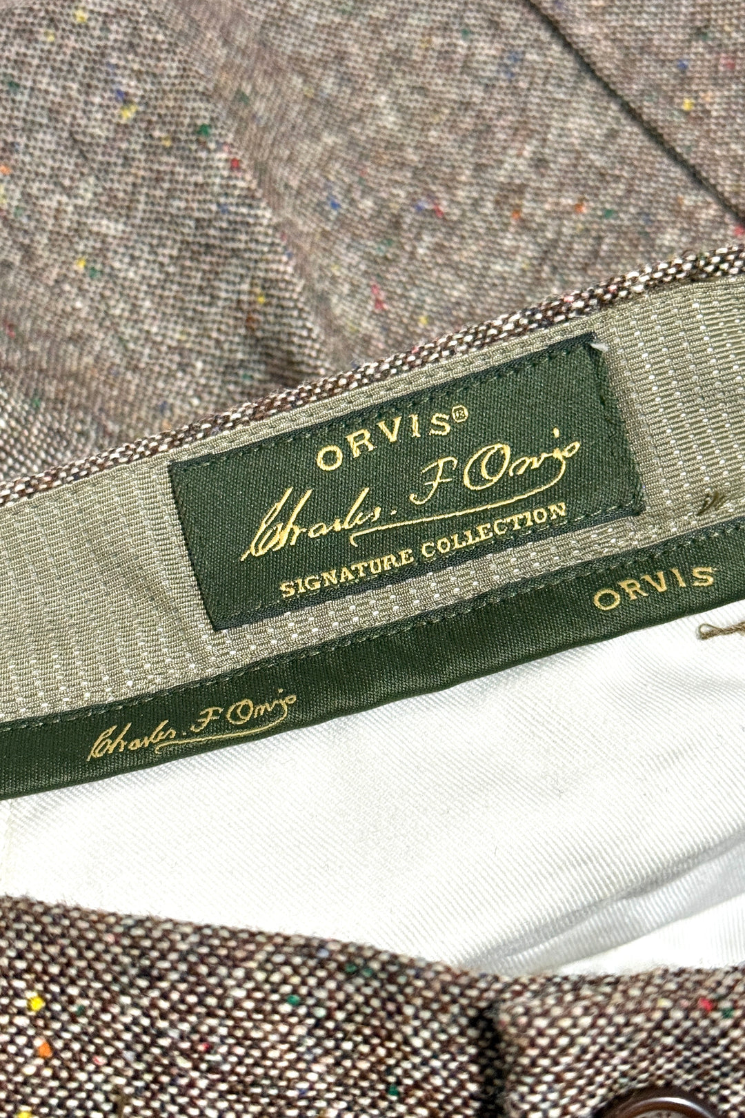1990’S ORVIS SIGNATURE COLLECTION MADE IN USA FLECKED TWEED CARGO PANTS 32 X 30
