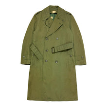 Load image into Gallery viewer, 1960’S US ARMY OG-107 MADE IN USA LINED OLIVE TWILL GABARDINE OVERCOAT JACKET SMALL
