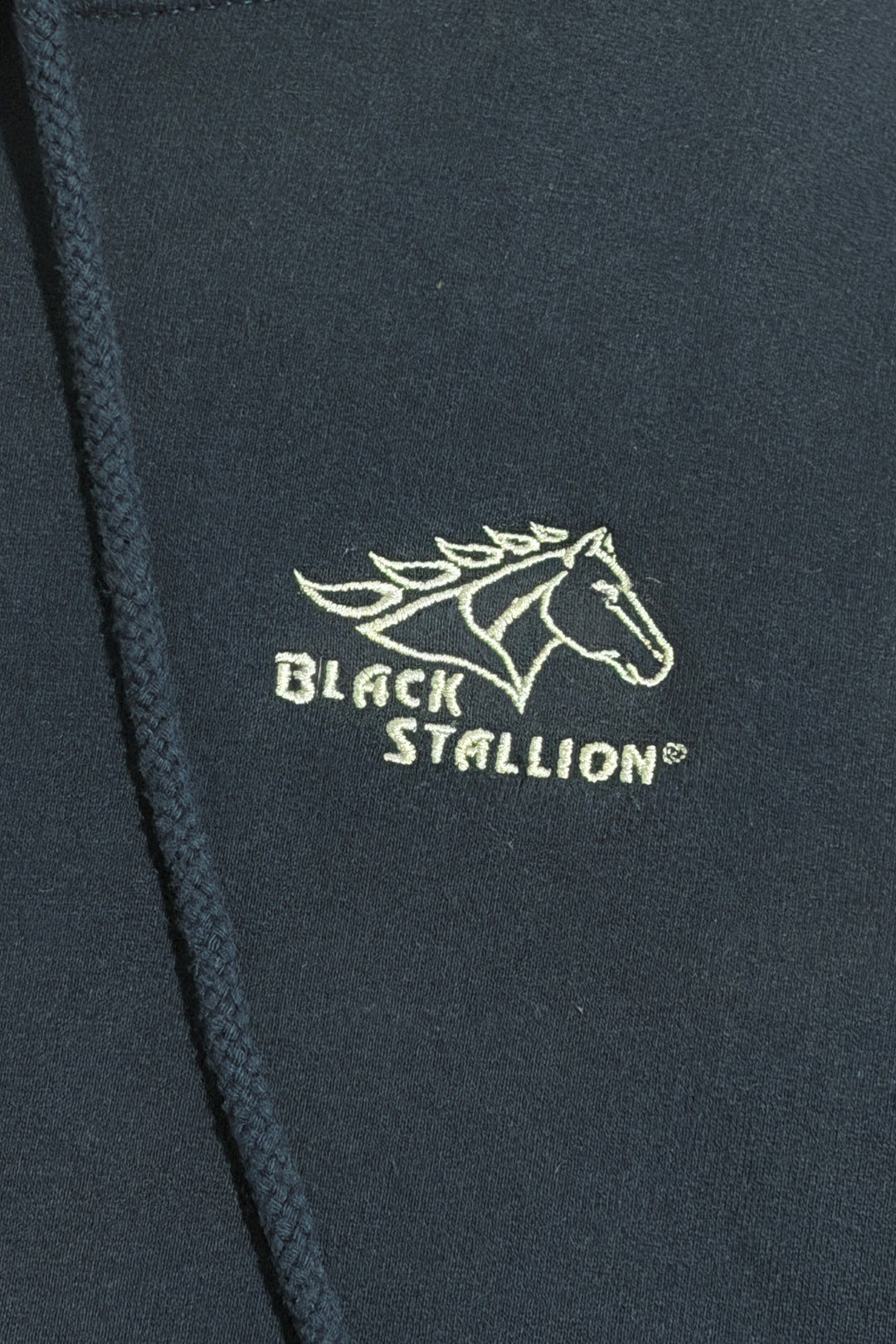 1990’S BLACK STALLION MADE IN USA FLEECE HOODIE HOODED SWEATER XXL
