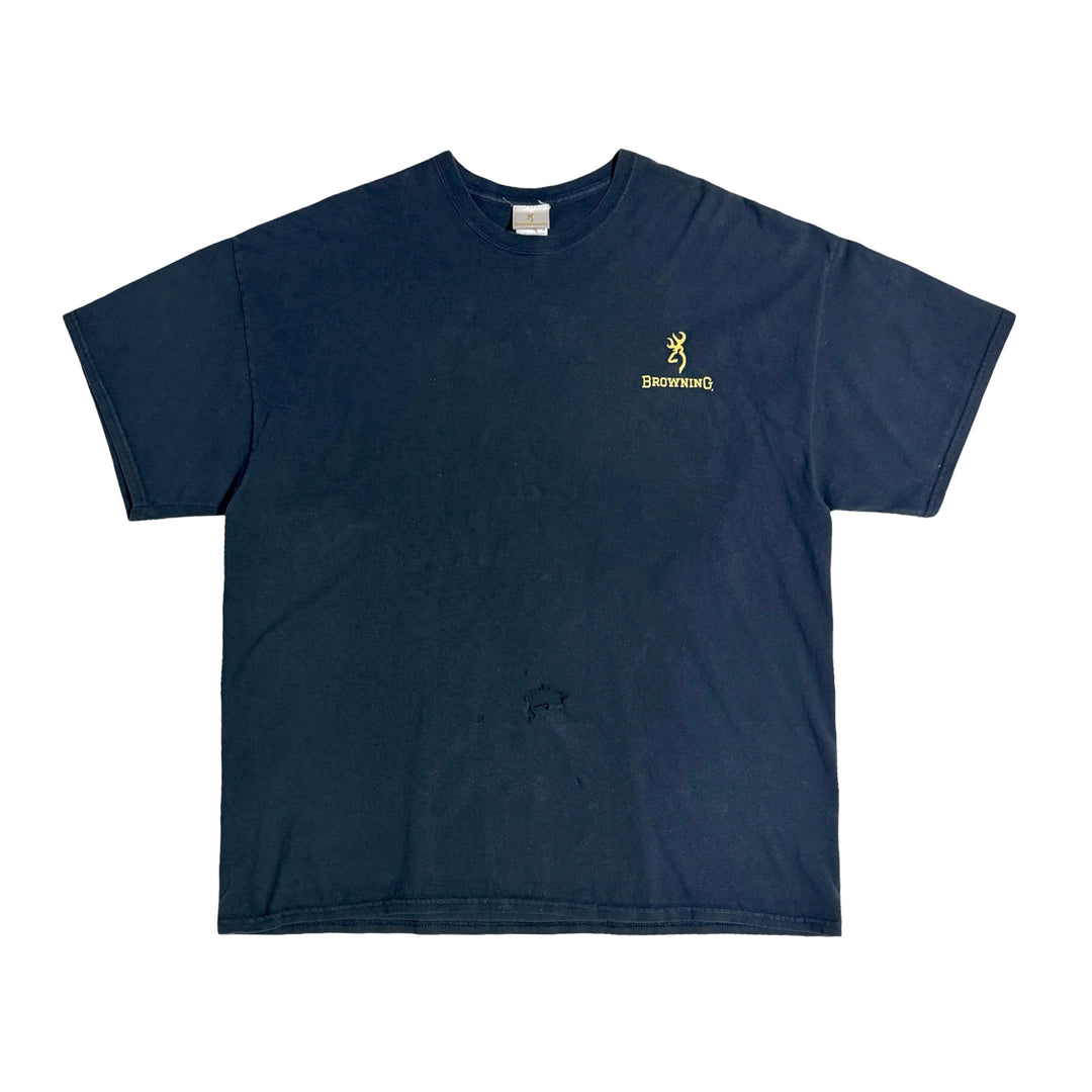 2000’S BROWNING HUNTING THRASHED & FADED BLACK S/S T-SHIRT XXL