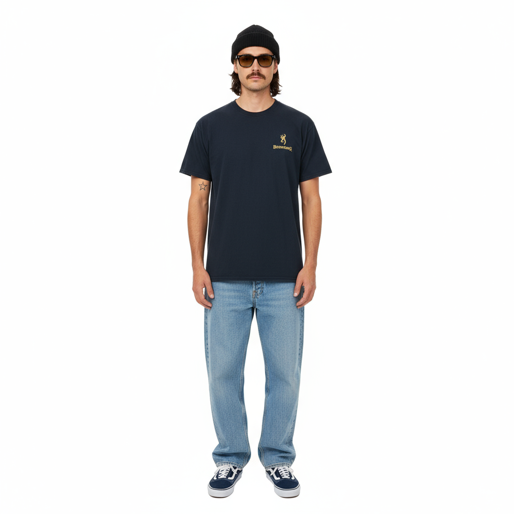 2000’S BROWNING HUNTING THRASHED & FADED BLACK S/S T-SHIRT XXL