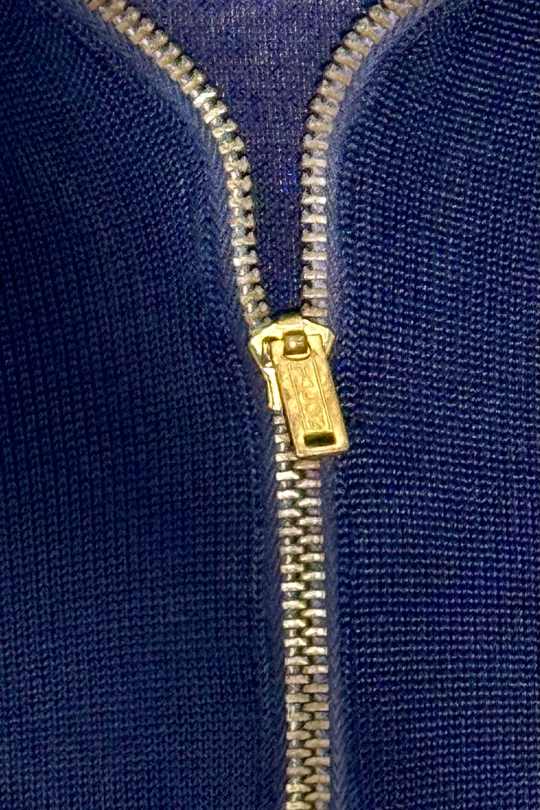 1930’S HOLTS SPORTING GOODS BLUE ZIP UP DURENE POLO SMALL
