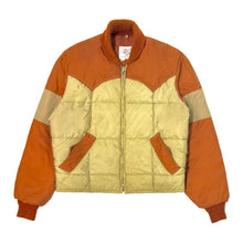 Load image into Gallery viewer, 1970’S K BRAND MADE IN USA CROPPED WESTERN QUILTED GOOSE DOWN BOMBER JACKET LARGE
