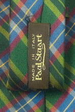 Cargar imagen en el visor de la galería, 1980’S PAUL STUART MADE IN ITALY 100% SILK PLAID HANDMADE TIE
