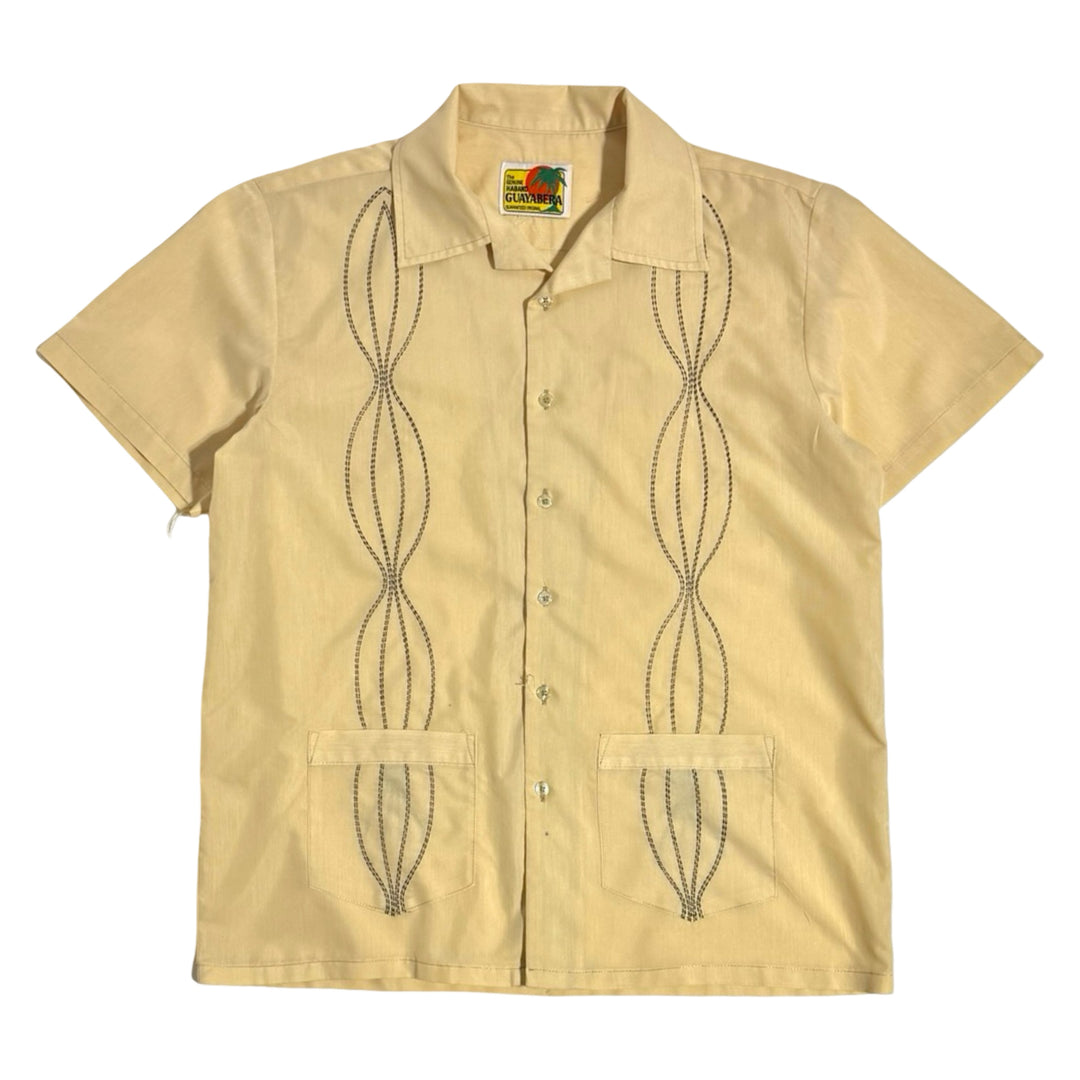 1980’S HABAND GUAYABERA EMBROIDERED CAMP S/S B.D. SHIRT MEDIUM