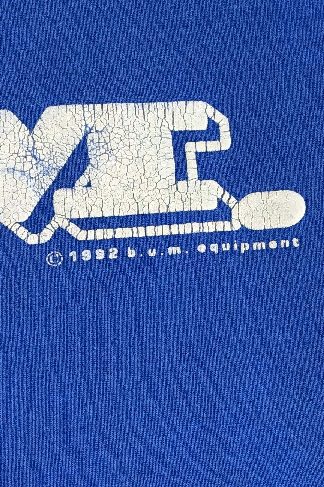 1990’S B.U.M. EQUIPMENT FADED &amp; THRASHED BRUSHED FLEECE CREWNECK SWEATER X-LARGE