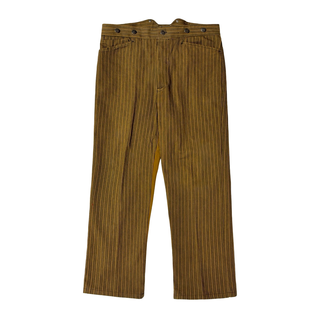 1990’S SCULLY MADE IN USA WESTERN STYLE DUNGAREES STRIPED DENIM COWBOY PANTS 36 X 28