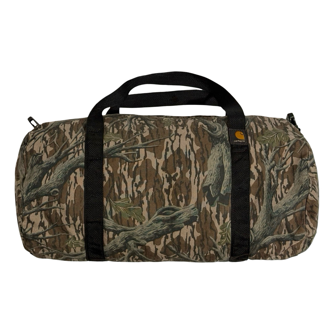 1990’S CARHARTT MADE IN USA MOSSY OAK ®️ DUCK HUNTING CAMO CANVAS DUFFLE BAG