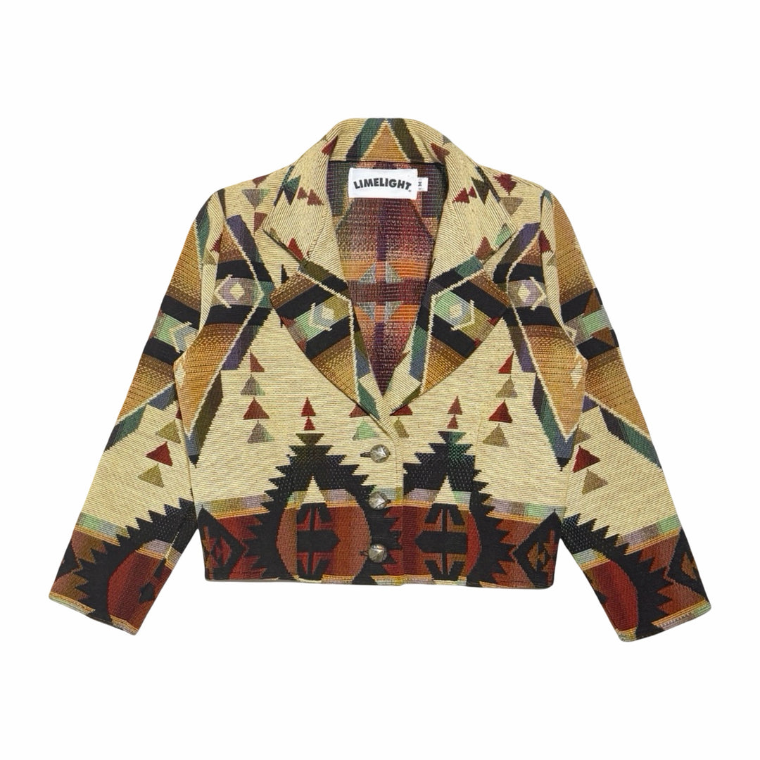 Limelight Southwestern tapestry cropped jacket front
