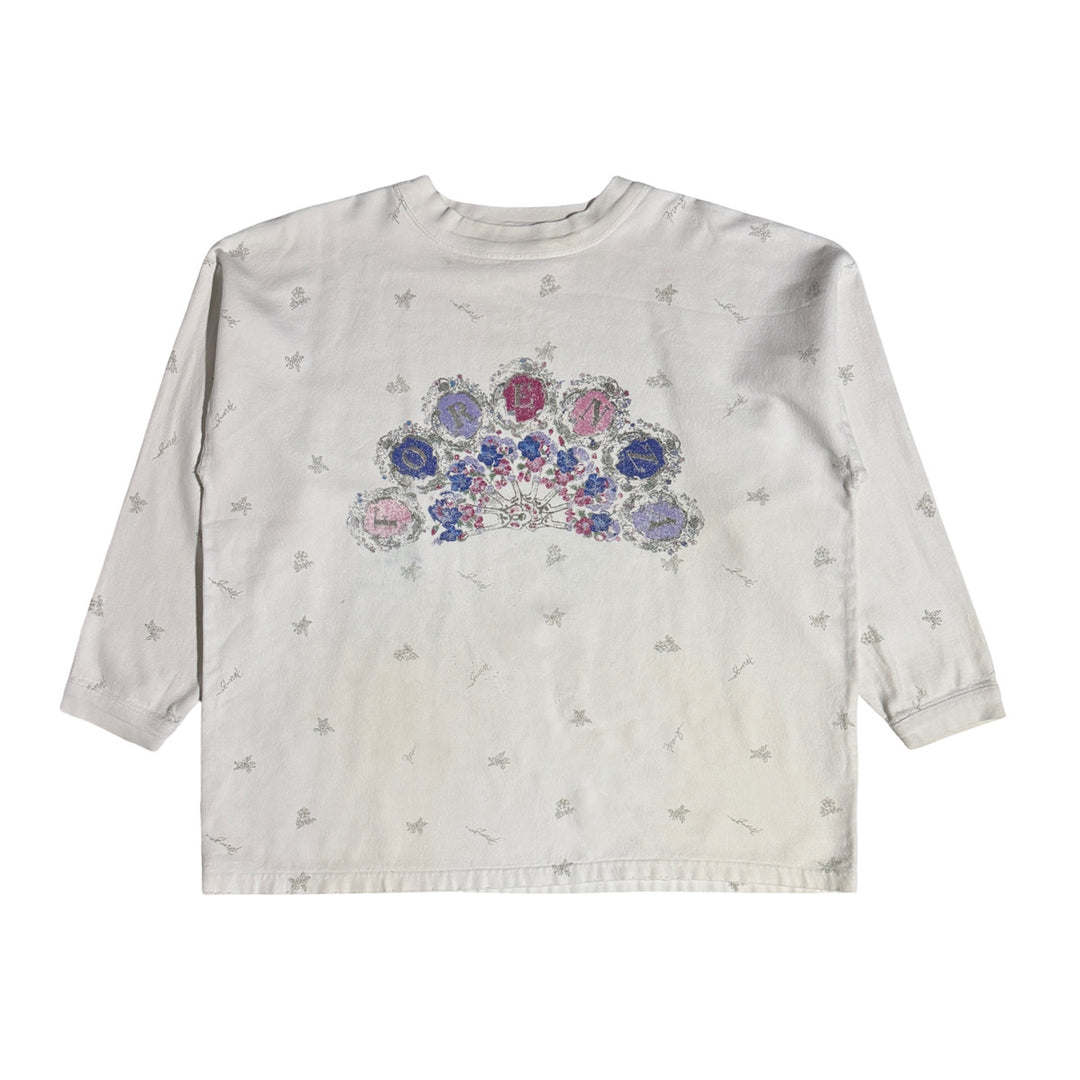 1980’S FORENZA MADE IN ITALY FLORAL PRINT BRUSHED FLEECE CREWNECK SWEATER X-LARGE