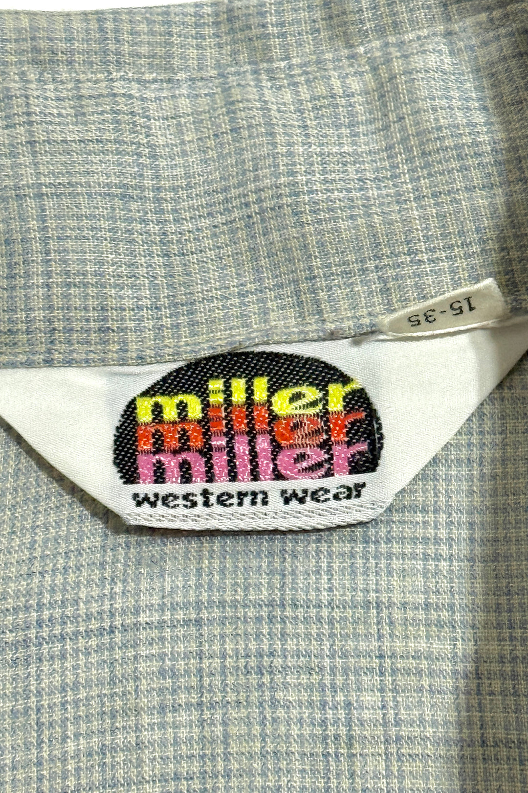 1970’S MILLER WESTERNWEAR MADE IN USA WESTERN SMILE POCKET PEARL SNAP L/S B.D. SHIRT MEDIUM