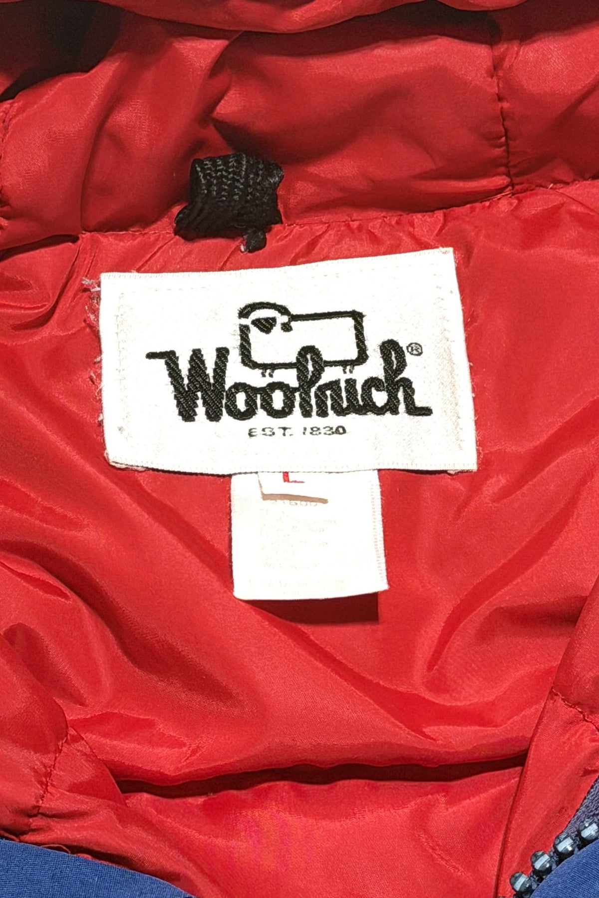 1970's Woolrich royal blue down filled hooded parka x-large