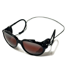 Load image into Gallery viewer, 1970’S ISLAND OPTICS MADE IN ITALY LEATHER BOUND BLACK ACETATE SUNGLASSES
