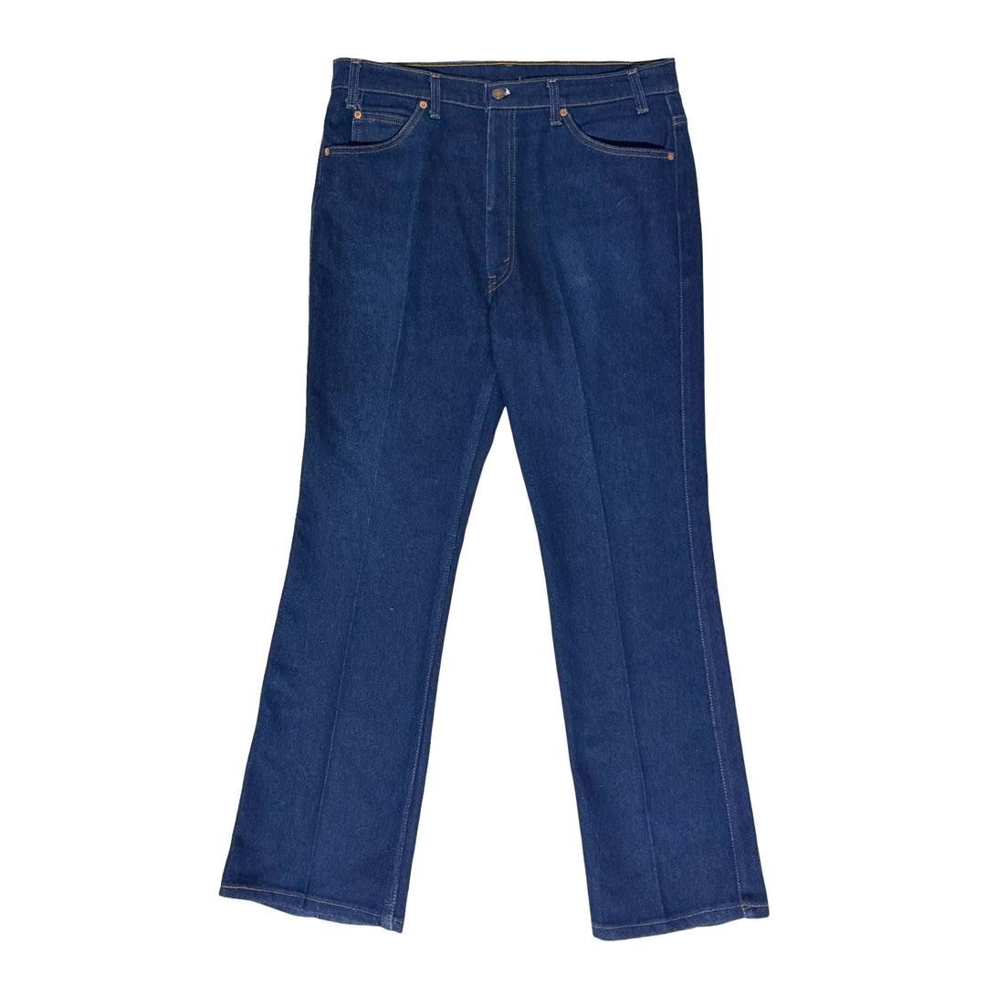 1980’S LEVI’S MAROON TAG MADE IN USA 517 BOOTCUT DARK WASH DENIM JEANS 36 X 30