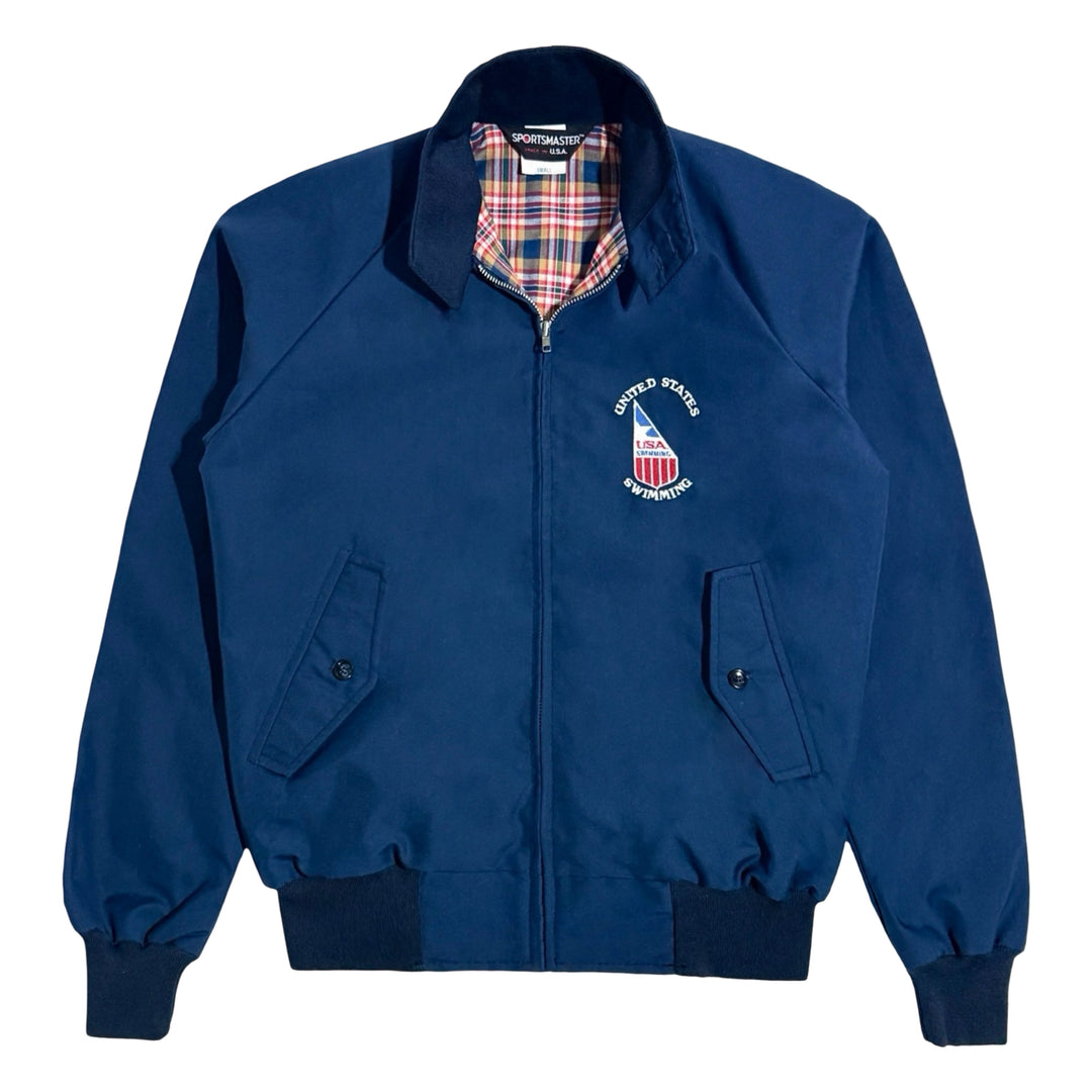 1970’S USA OLYMPIC SWIMMING TEAM MADE IN USA CROPPED HARRINGTON JACKET MEDIUM
