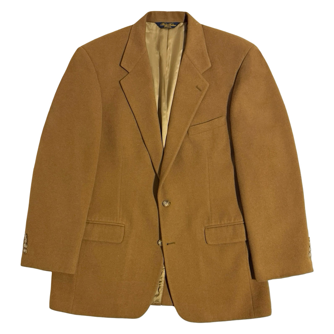 1990’S BROOKS BROTHERS UNION MADE IN USA 100% CAMEL HAIR WOOL BLAZER SUIT JACKET 44R