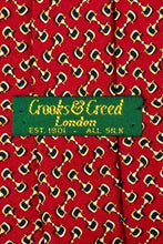 Load image into Gallery viewer, 1960’S CROOKS &amp; CREED LONDON MADE IN ITALY 100% SILK HORSEBIT HANDMADE TIE
