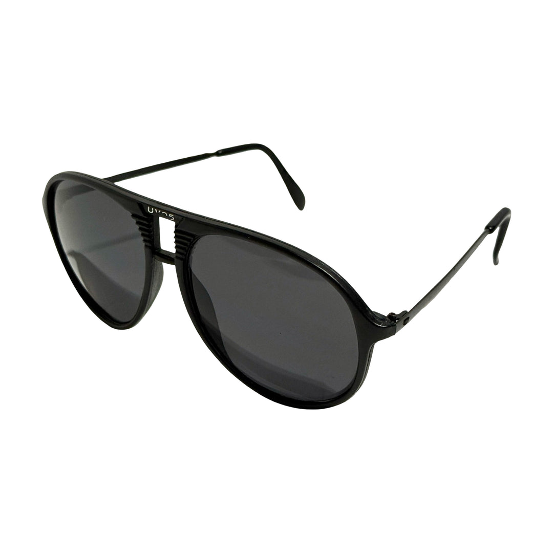 1970’S BLACK AVIATOR FRAME SMOKE LENSES SUNGLASSES