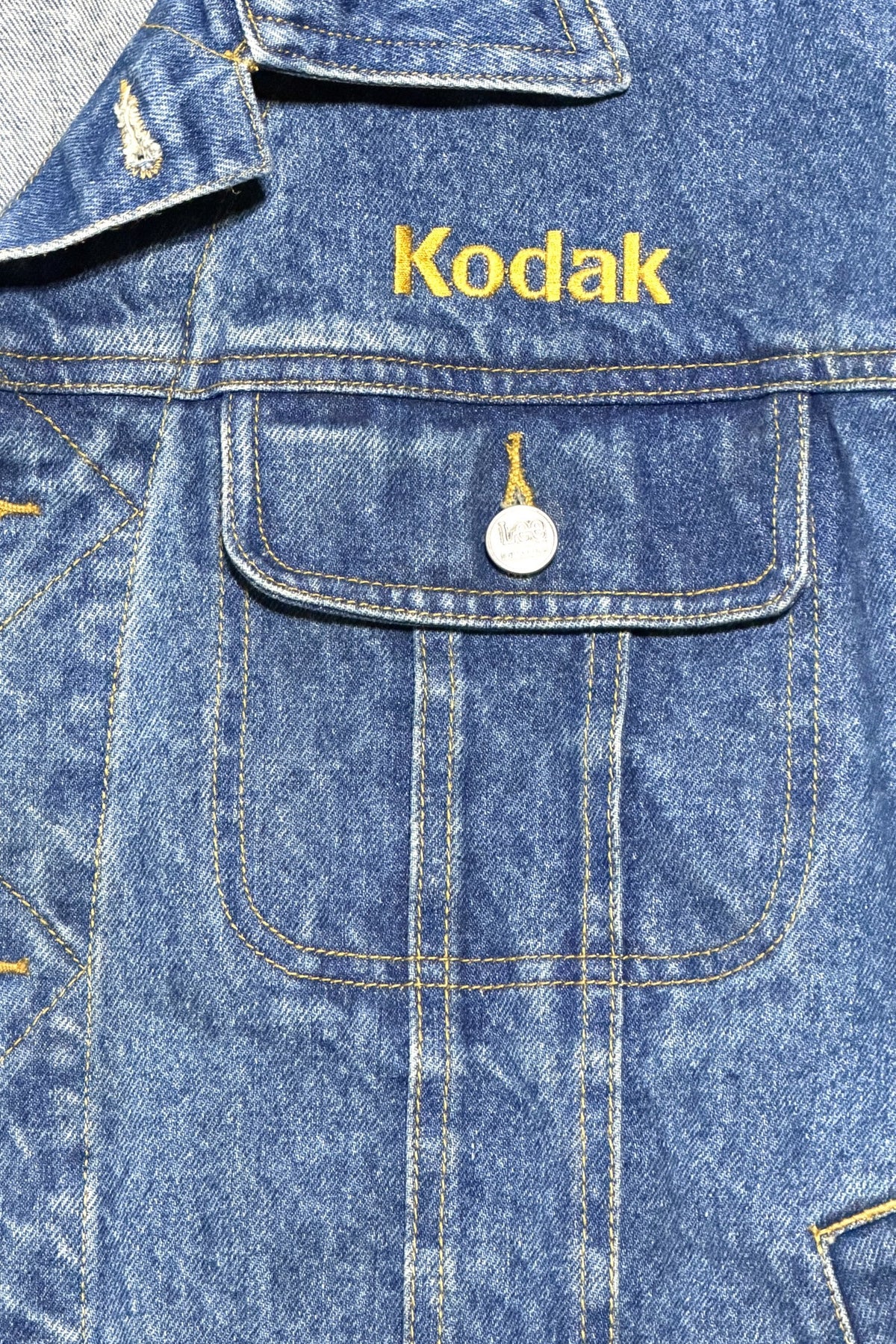 1980's Lee Sport Kodak embroidered denim cropped jacket large