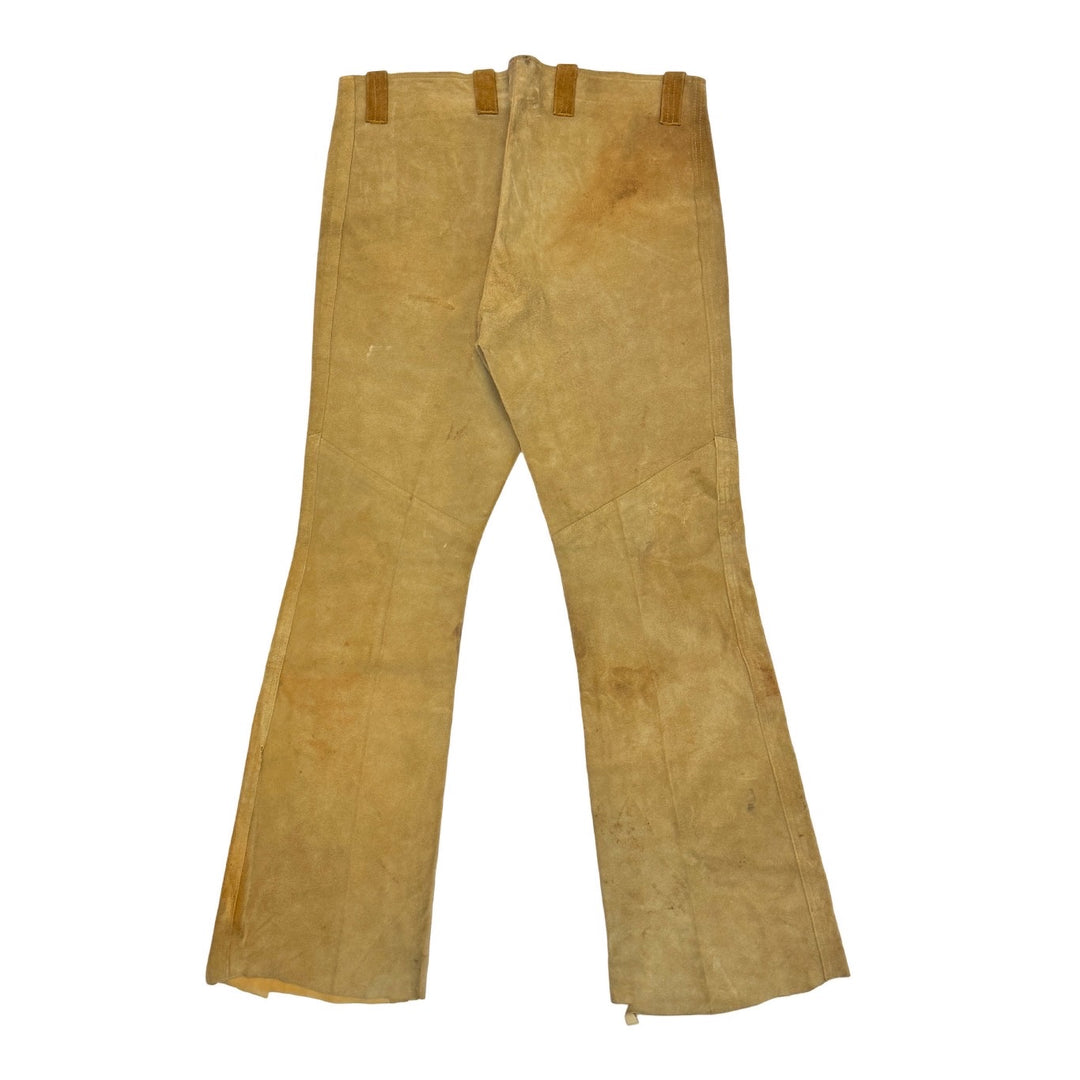 1960’S SUEDE LEATHER IN USA LEATHER FLARED LEG PANTS 36 X 32