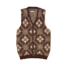 Load image into Gallery viewer, 1940’S MCGREGOR MADE IN USA WINDOWPANE MOHAIR KNIT WOOL CARDIGAN SWEATER VEST SMALL
