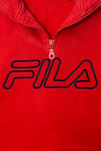 Load image into Gallery viewer, 1990’S FILA MADE IN USA EMBROIDERED 1/4 ZIP SWEATSHIRT LARGE
