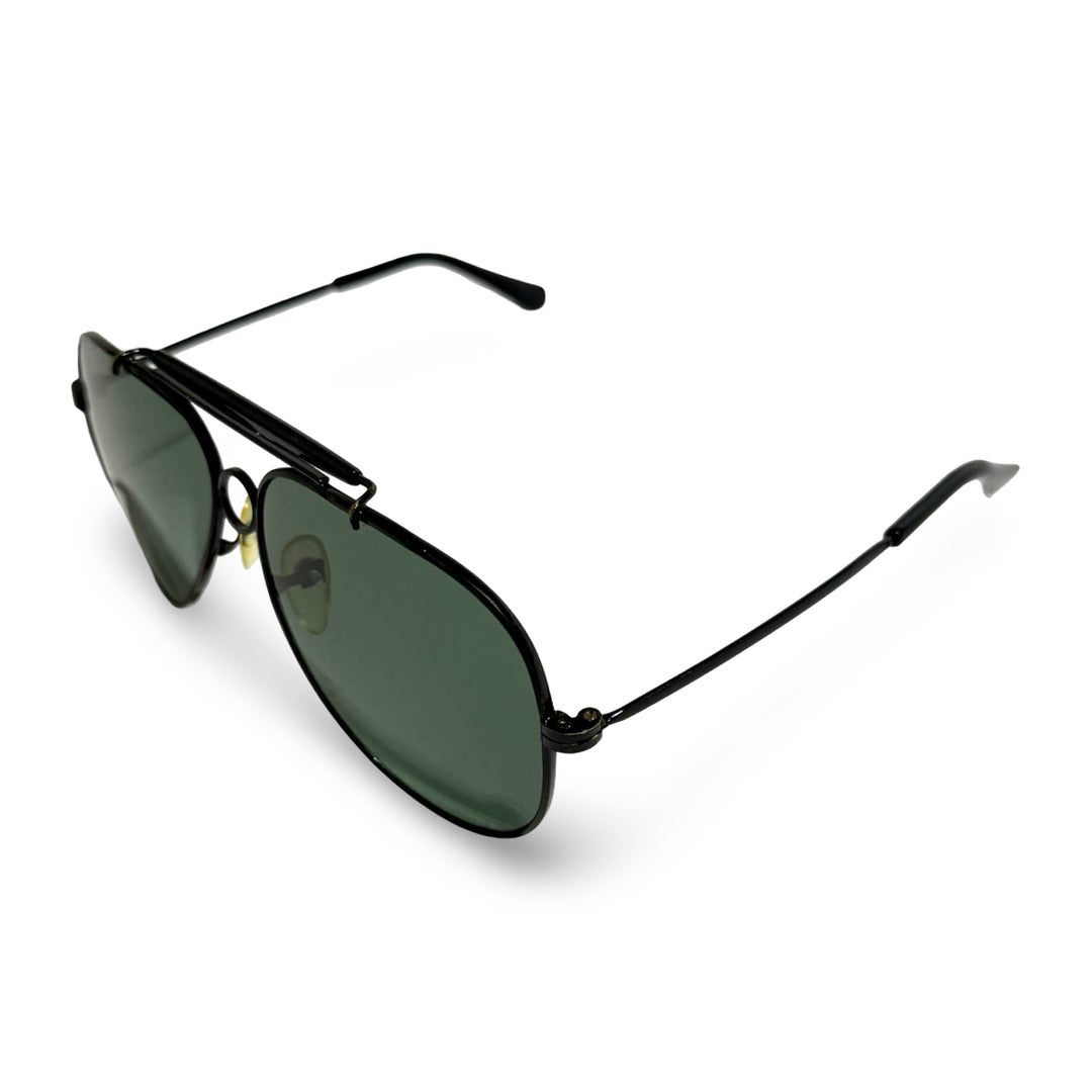 1970’S SHOOTER BLACK FRAME SMOKE LENSE AVIATOR SUNGLASSES