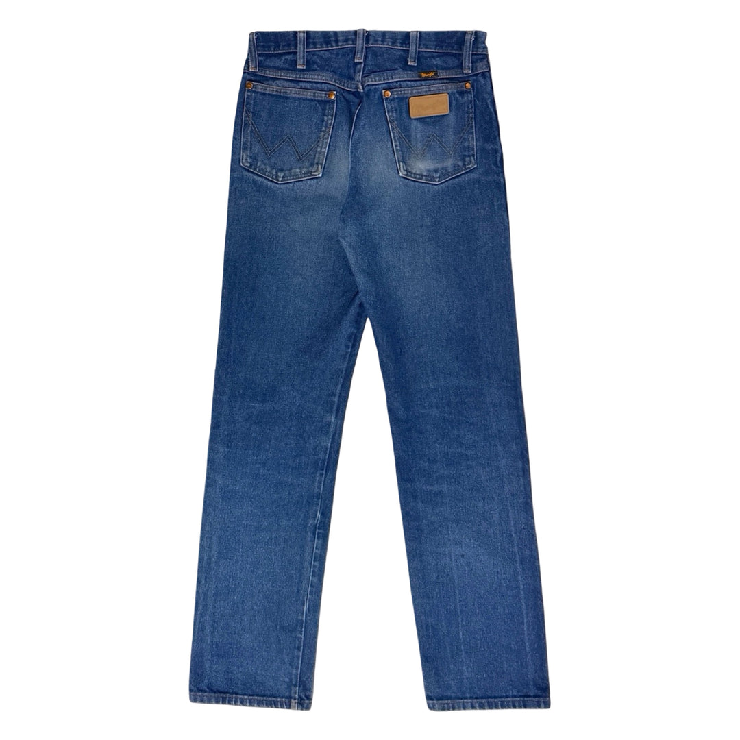 2000’S WRANGER 13MWZ FADED DARK WASH COWBOY CUT WESTERN BOOTCUT DENIM JEANS 32 X 34