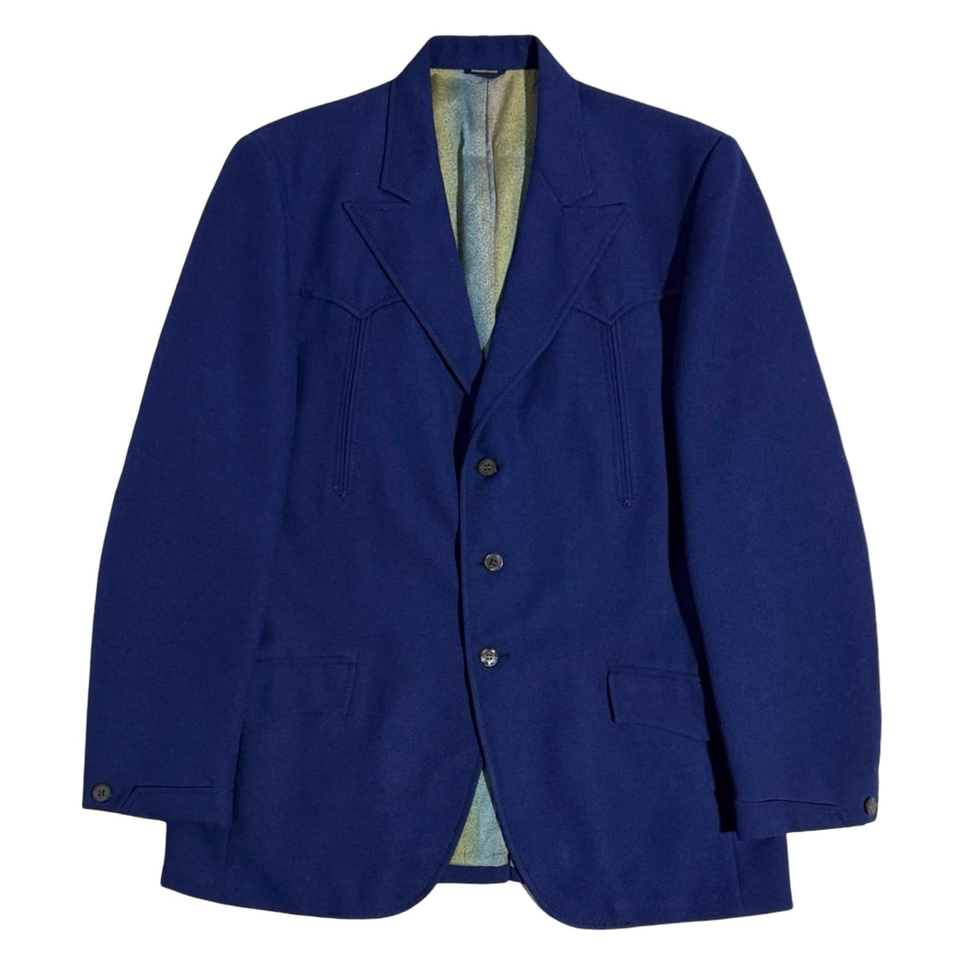 1960’S LASSO WESTERNWEAR MADE IN USA “LAS VEGAS” NAVY WESTERN SUIT JACKET BLAZER 44R